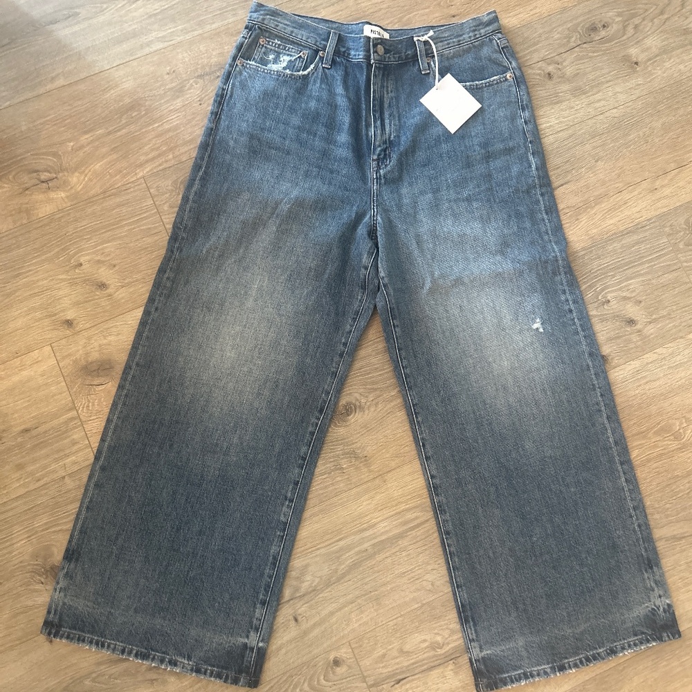 PISTOLA Loretta High-Rise Wide-Leg Ankle Jeans Size 32